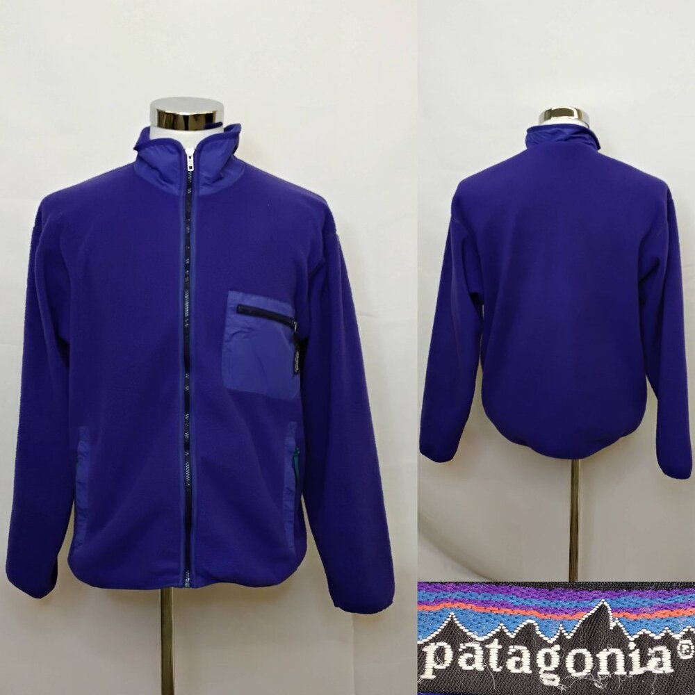 Patagonia Fleece Jacket Men's L Purple Vintage 1990s Made in USA #J5150